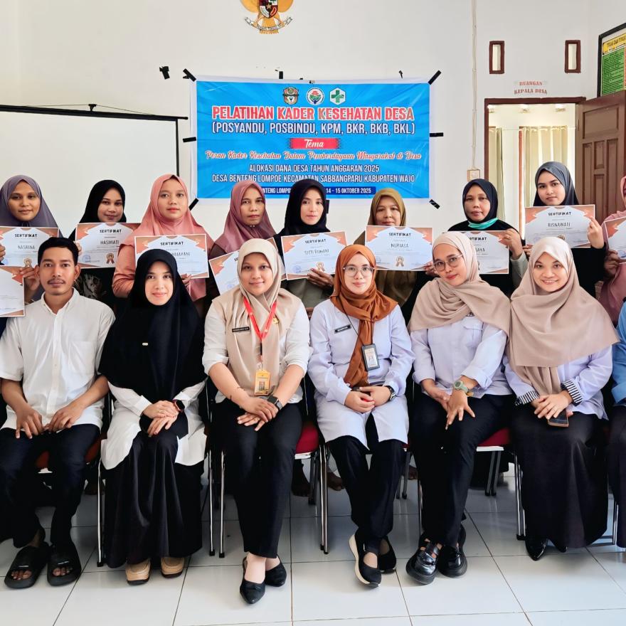 Pemdes Benteng Lompoe Laksanakan Pelatihan Bagi Kader Kesehatan Desa Tahun Anggaran 2025